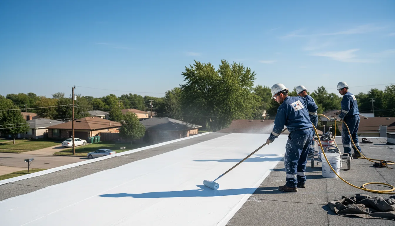 Commercial roof coating in Marston, MO near me